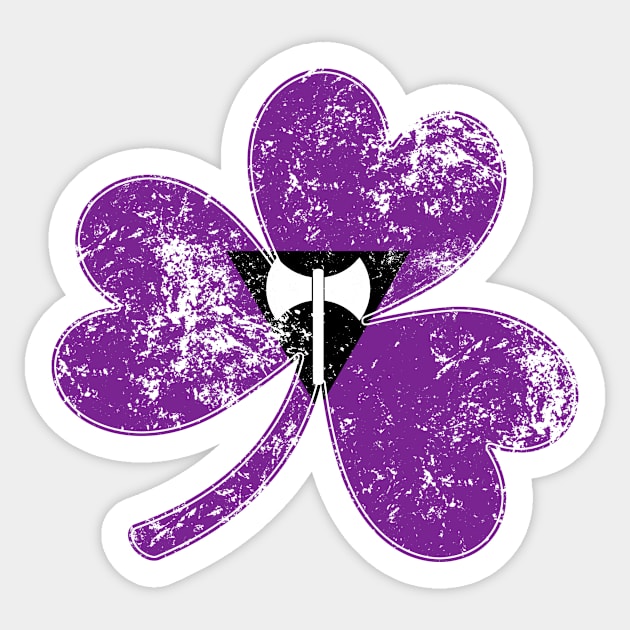 Lesbian Labrys Shamrock Pride Flag Sticker by wheedesign